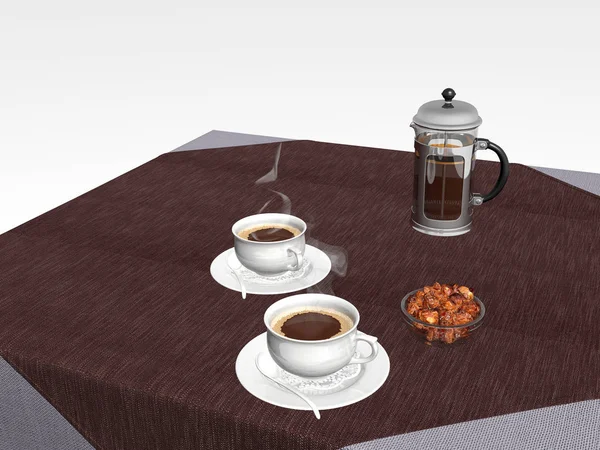 Render Hot Coffee — Stock Photo, Image