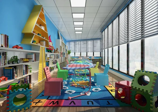 Renderizado Kindergarten Niños Escuela — Foto de Stock