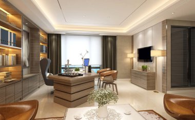 Çalışma ofisinin 3D canlandırması
