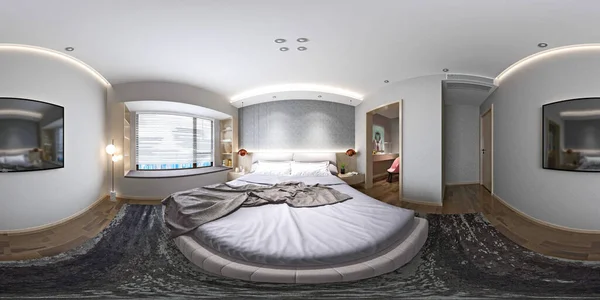 360 Degrees Modern Hotel Rummet Renderng — Stockfoto