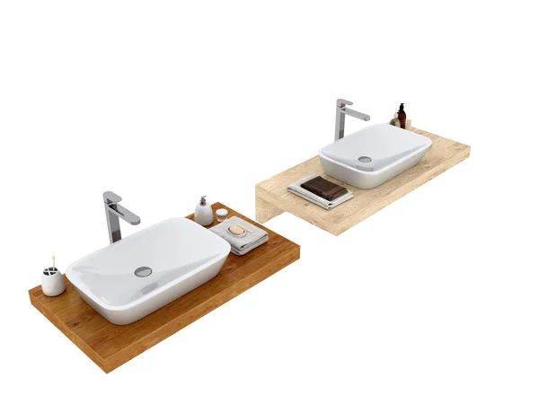 Rendering Mobili Bagno Set — Foto Stock