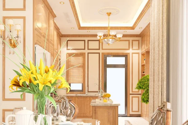 Render Luxury Neo Classic Home Interior — Stock Photo, Image