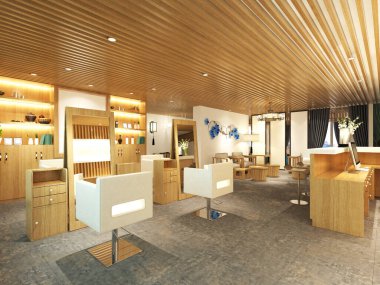 Güzellik masaj merkezinin 3 boyutlu görüntüsü.