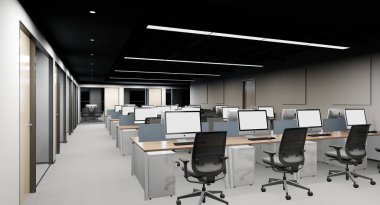 3D lüks ofis iç mimarisi