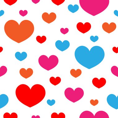 Beyaz bir arka plan üzerinde seamless modeli kalp.