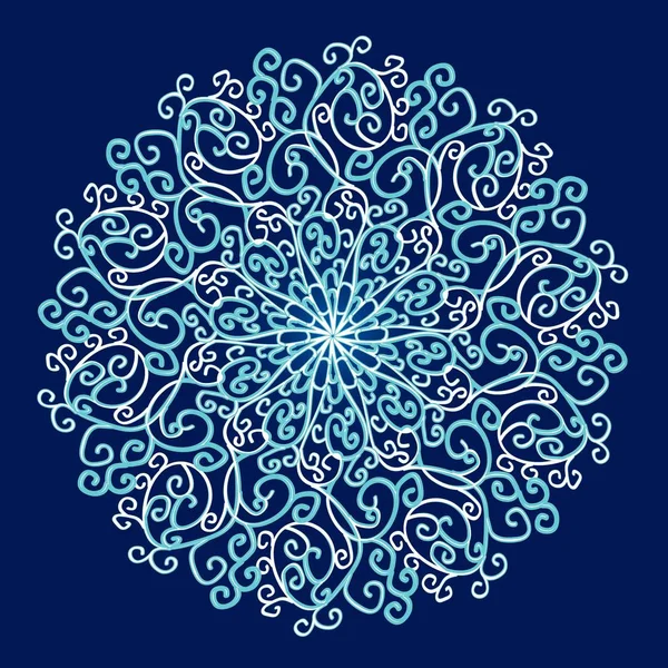 flower mandala on blue