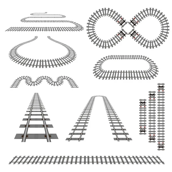 Curvas ferroviárias conjunto 2 . — Vetor de Stock