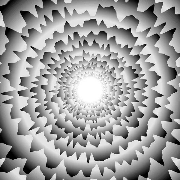 Ilusión óptica ilustración vectorial de fondo a escala de grises. Warp. — Vector de stock