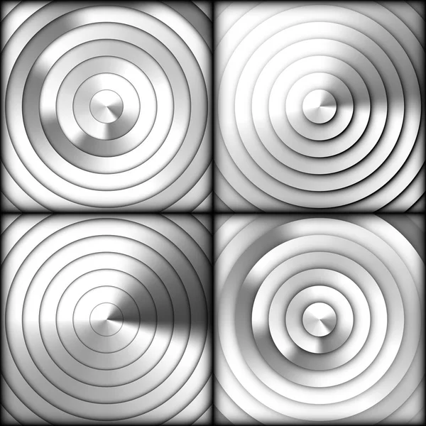 Conjunto de fondos de gradiente de plata radial . — Archivo Imágenes Vectoriales