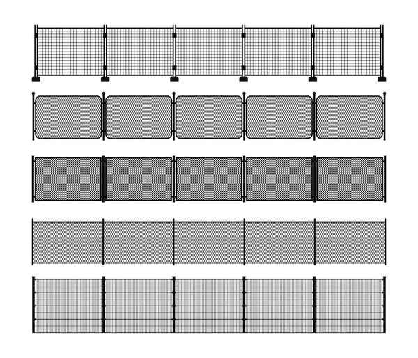 Conjunto de diferentes silhuetas de vedação de metal modulares . — Vetor de Stock