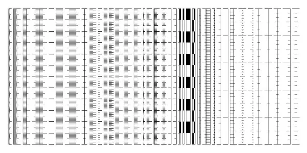 Verschillende liniaal schalen, grootte indicatoren, meting grafieken — Stockvector