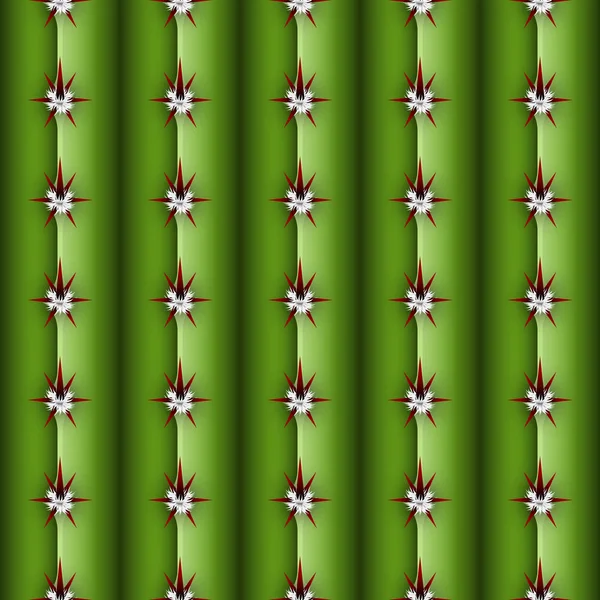 Cactus stem seamless pattern, Cereus alike plant texture — Stock Vector