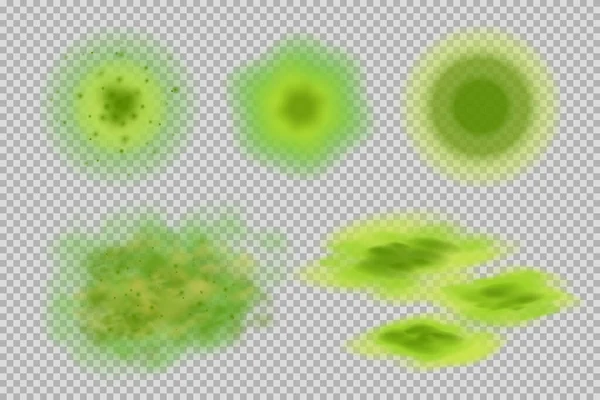 Tache Contaminée Infection Bloque Ensemble Vecteurs Taches Saleté Verte Illustrations — Image vectorielle