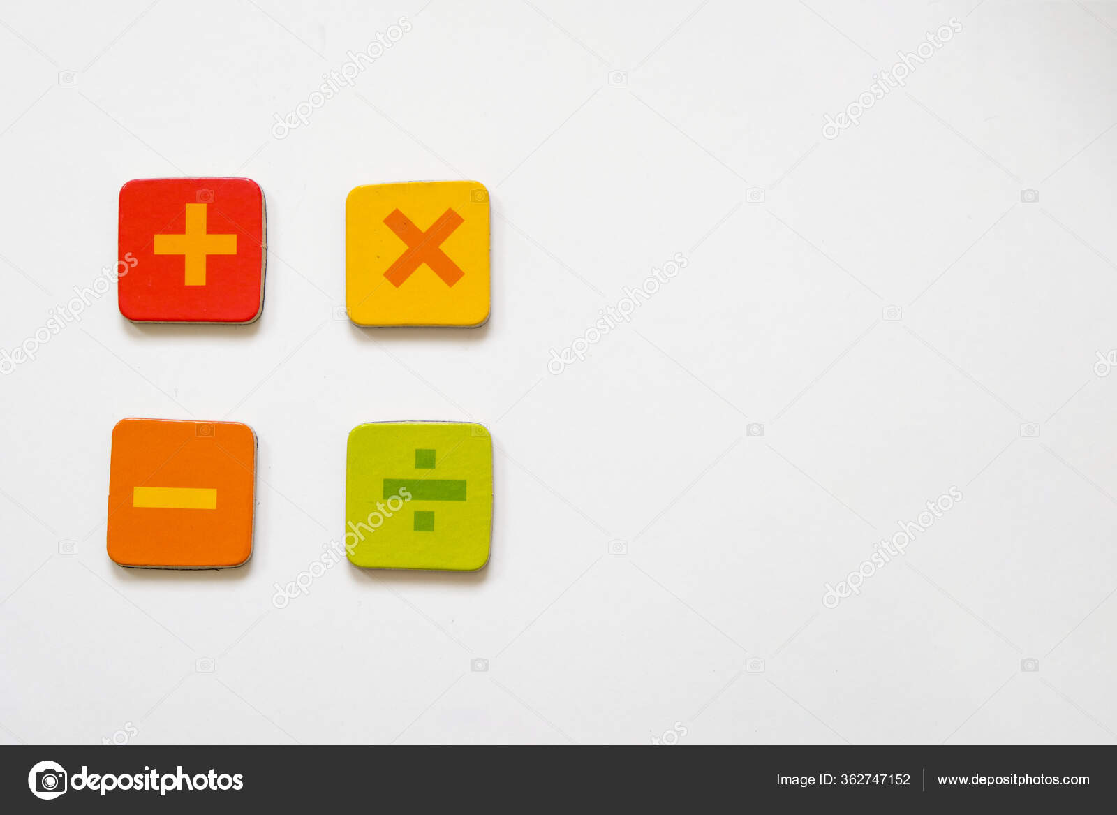 Mathematics Background Plus Minus Division Signs On White Table Close Up Math Concept Top View Stock Photo By C Natus111 362747152