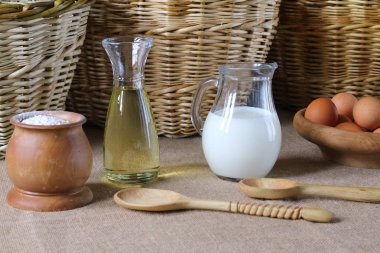 pişirme için malzemeler. 