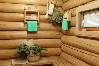 İç Rus banyo ve banyo aksesuarları.