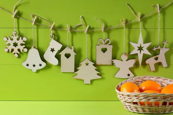 Decorazioni di Natale e Anno nuovo da legno compensato . — Foto Stock