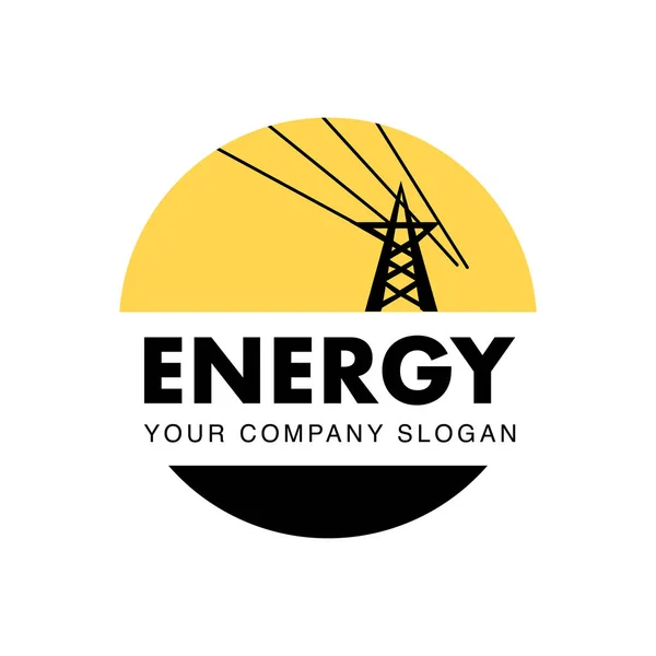 Enerji şirketi düz yuvarlak logosu 