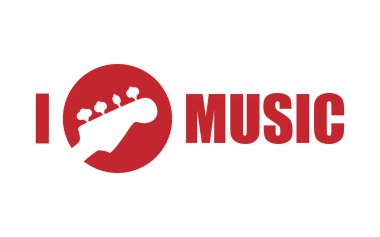 Ben bas gitar müzik etiket işareti seviyorum