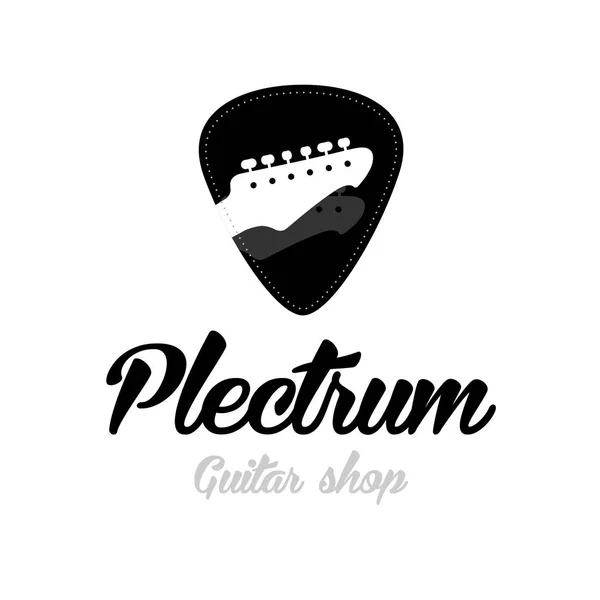 Gitar store logosu. Gitar headstocks izole mızrap şekli