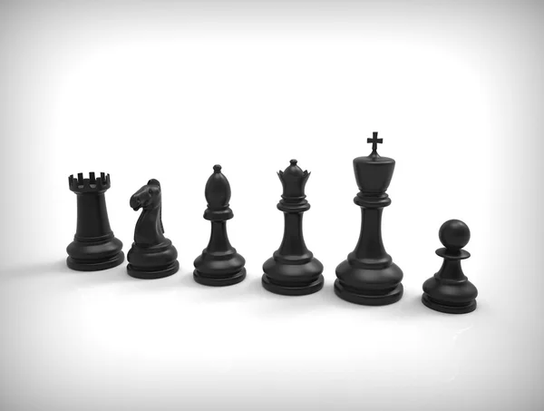 A háttér fekete sakkfigurák. — Stock Fotó