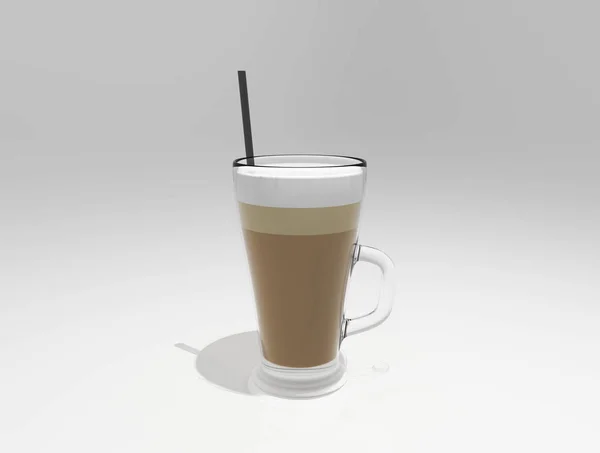 Latte coffee  rendering — Stock Photo, Image