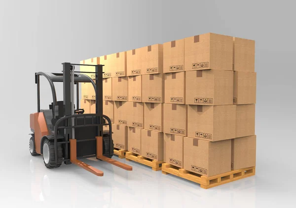 Forklift  truck with pallet. — Stock Photo, Image