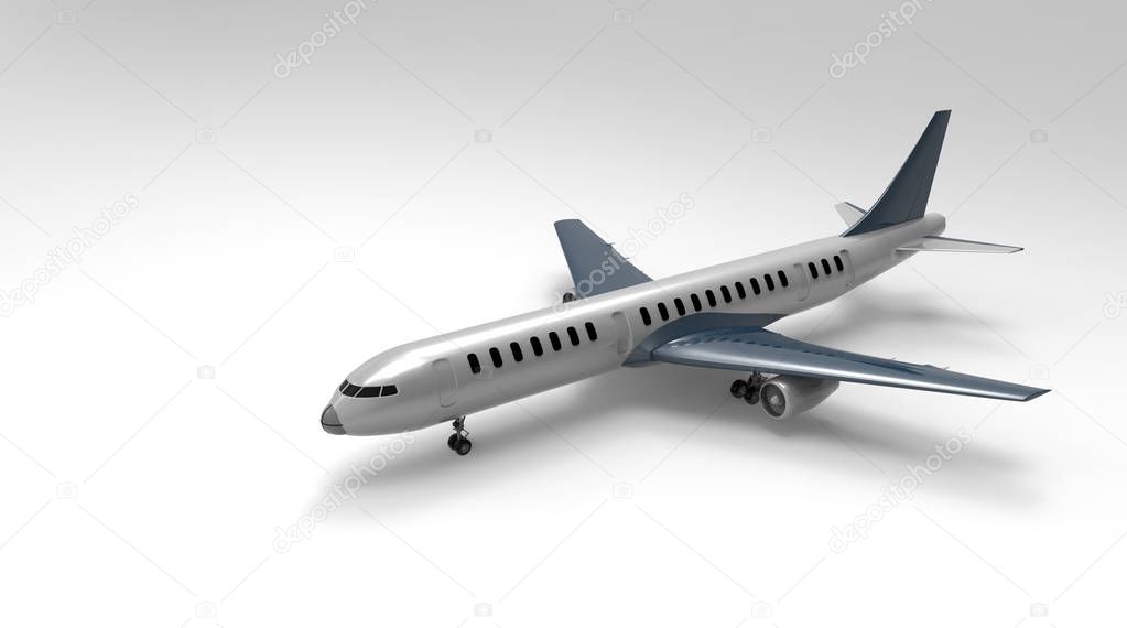 Airplane on white background