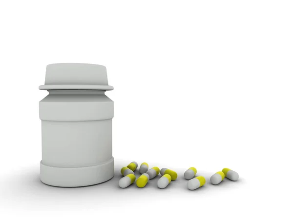 Pills with bottle. — Stock Photo, Image