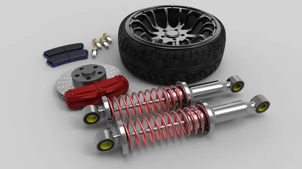 Car parts 3D — Stock fotografie