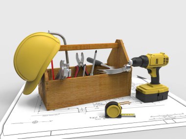 Araçları 3d render.