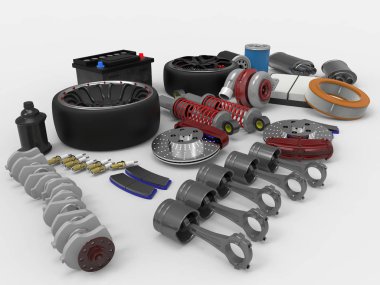 parçaları 3d render.