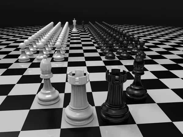 Renderização de xadrez 3d . — Fotografia de Stock