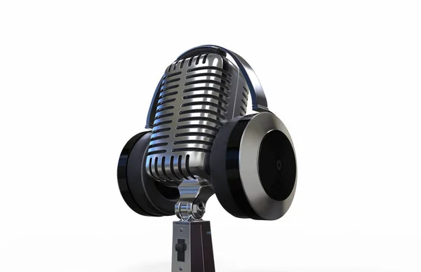 Renderização 3D microfone . — Fotografia de Stock