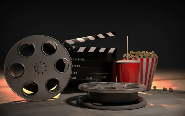 Movie 3D rendering. — Stock Photo, Image