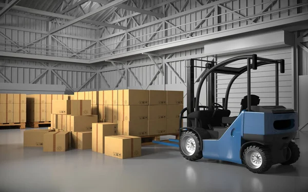 Warehouse 3D rendering. — Stock Photo, Image