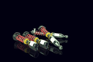 Amortisör arka plan üzerinde. 3D renderng.