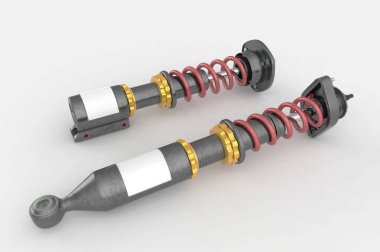 Amortisör arka plan üzerinde. 3D renderng.