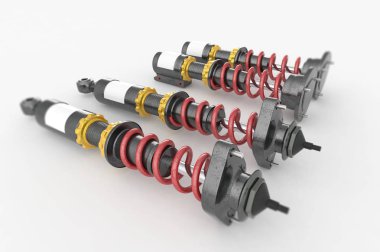 Amortisör arka plan üzerinde. 3D renderng.