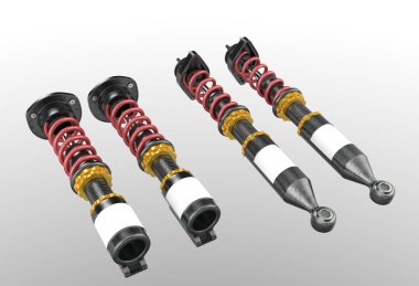 Amortisör arka plan üzerinde. 3D renderng.