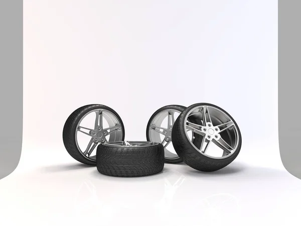 Rendering 3D di pneumatici — Foto Stock
