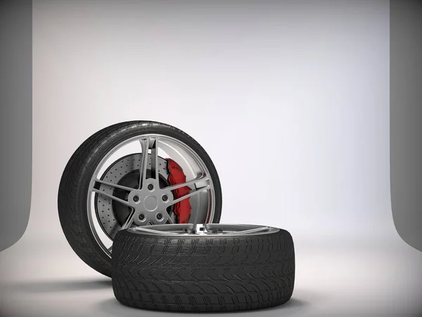 타이어 3 차원 렌더링 — 스톡 사진