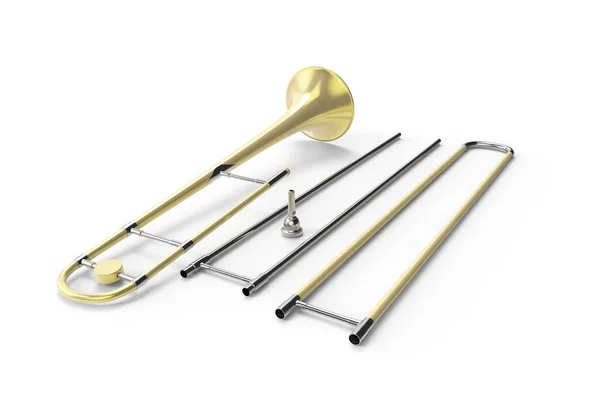 Renderização do trombone 3D . — Fotografia de Stock