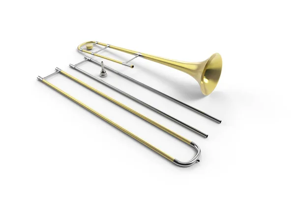 Trombone 3D rendering. — Stock Photo, Image