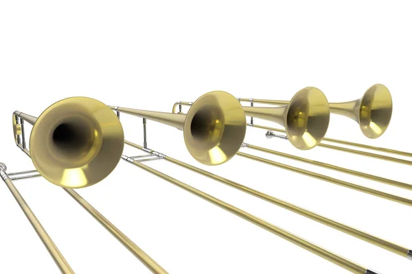 Trombone 3D-rendering. — Stockfoto