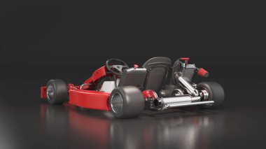 Kart gitmek araba. Karting. 3D render.