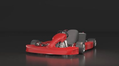 Kart gitmek araba. Karting. 3D render.