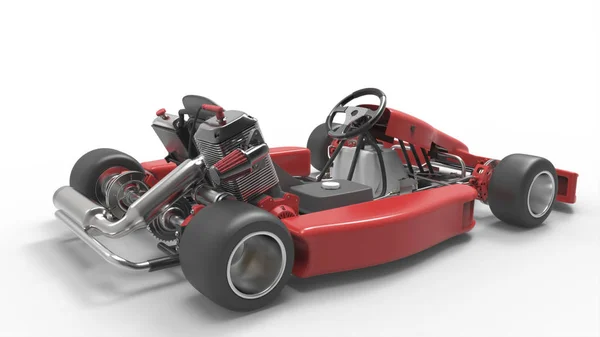 Kart gitmek araba. Karting. 3D render.