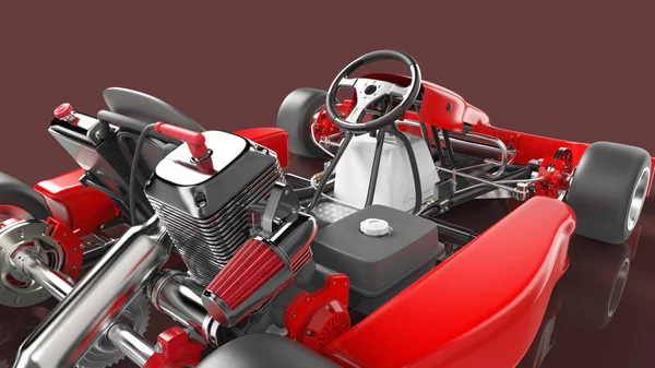 Kart gitmek araba. Karting. 3D render.