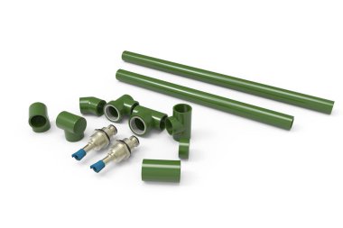 Su için borular. Boru. Tüp. Hijyenik. 3d oluşturma.